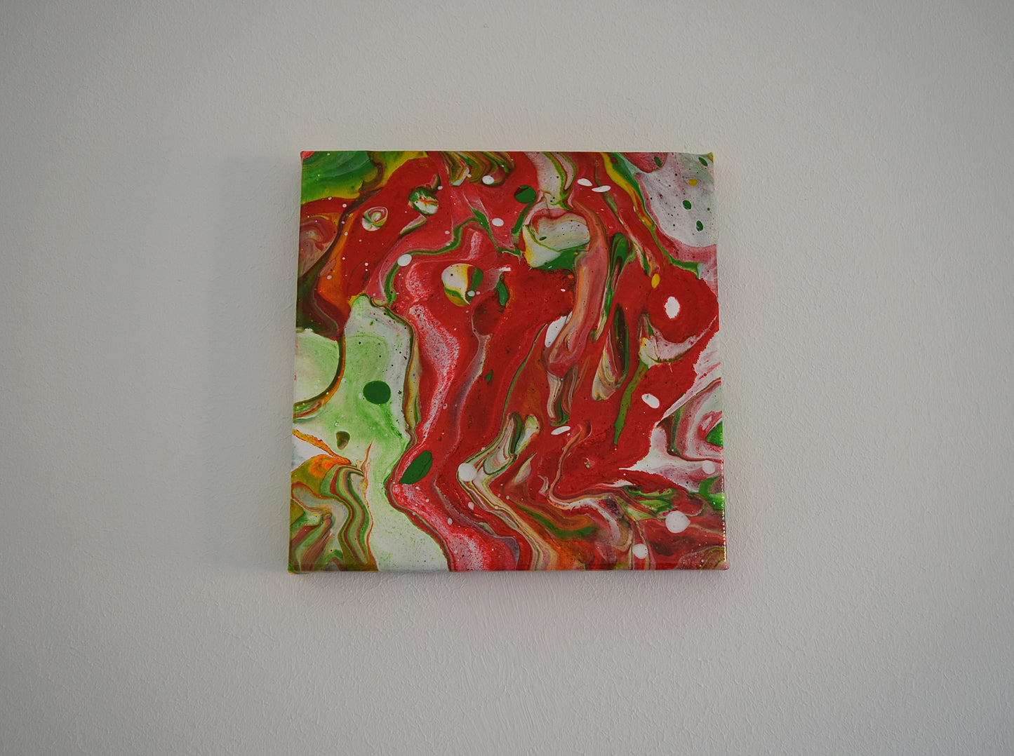 Leinwand Wandbild Acryl Arcylpouring Aryclleinwand "Littel Red"