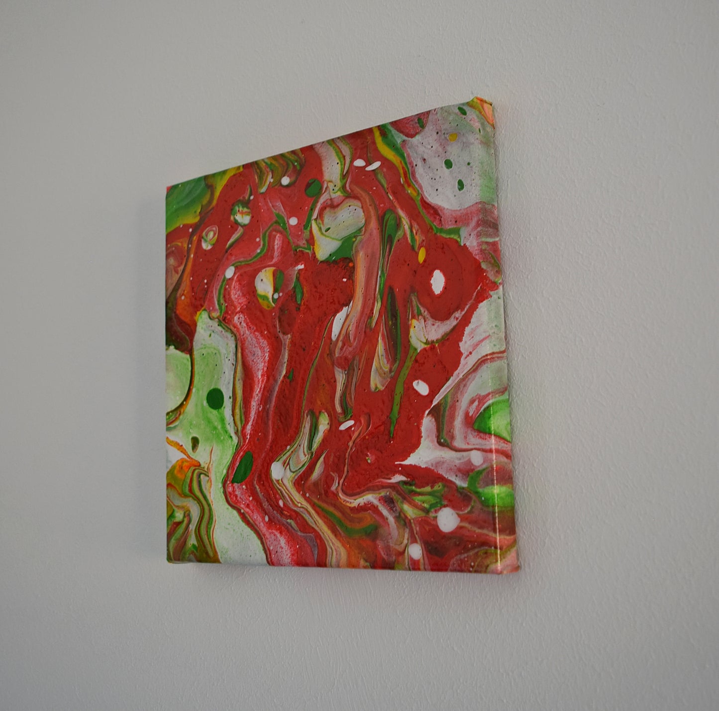 Leinwand Wandbild Acryl Arcylpouring Aryclleinwand "Littel Red"