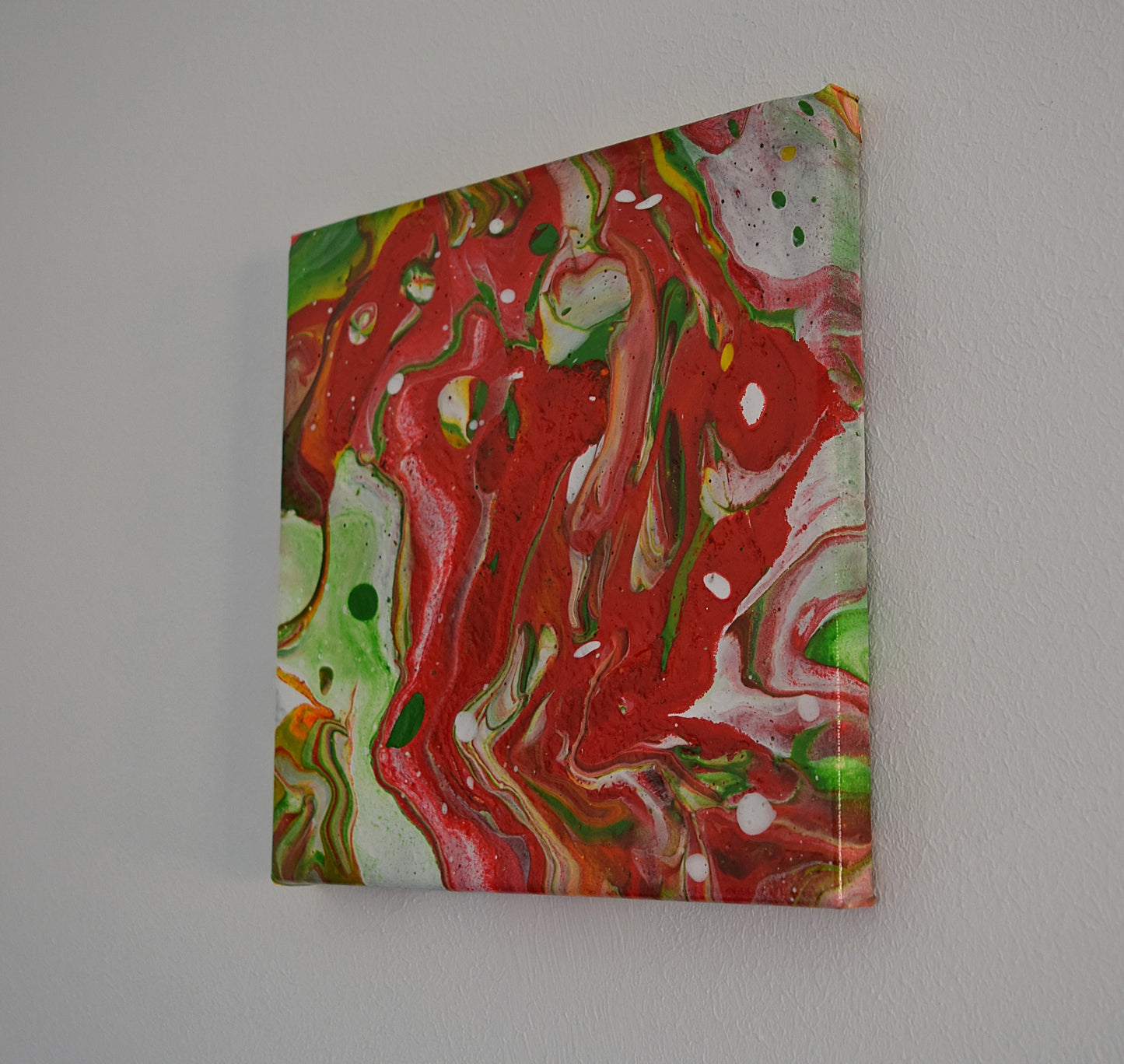 Leinwand Wandbild Acryl Arcylpouring Aryclleinwand "Littel Red"