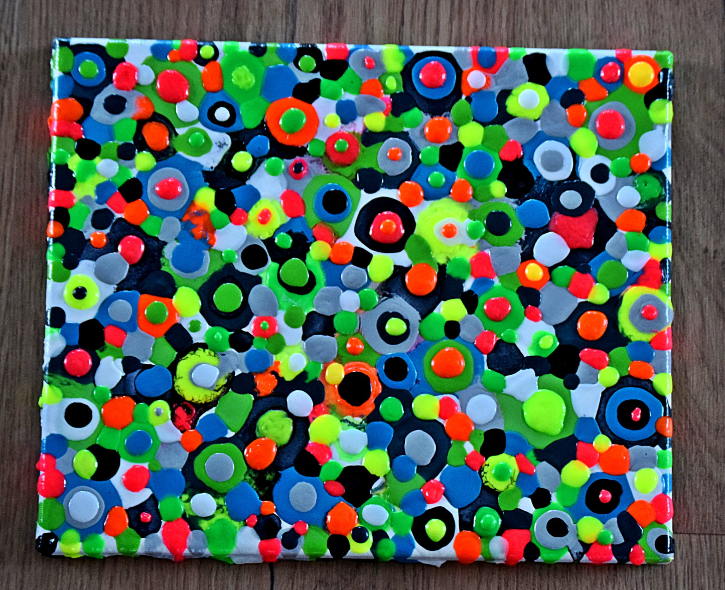 Leinwand Blob Paint Wandbild Acryl Aryclleinwand "Colourful Blob"