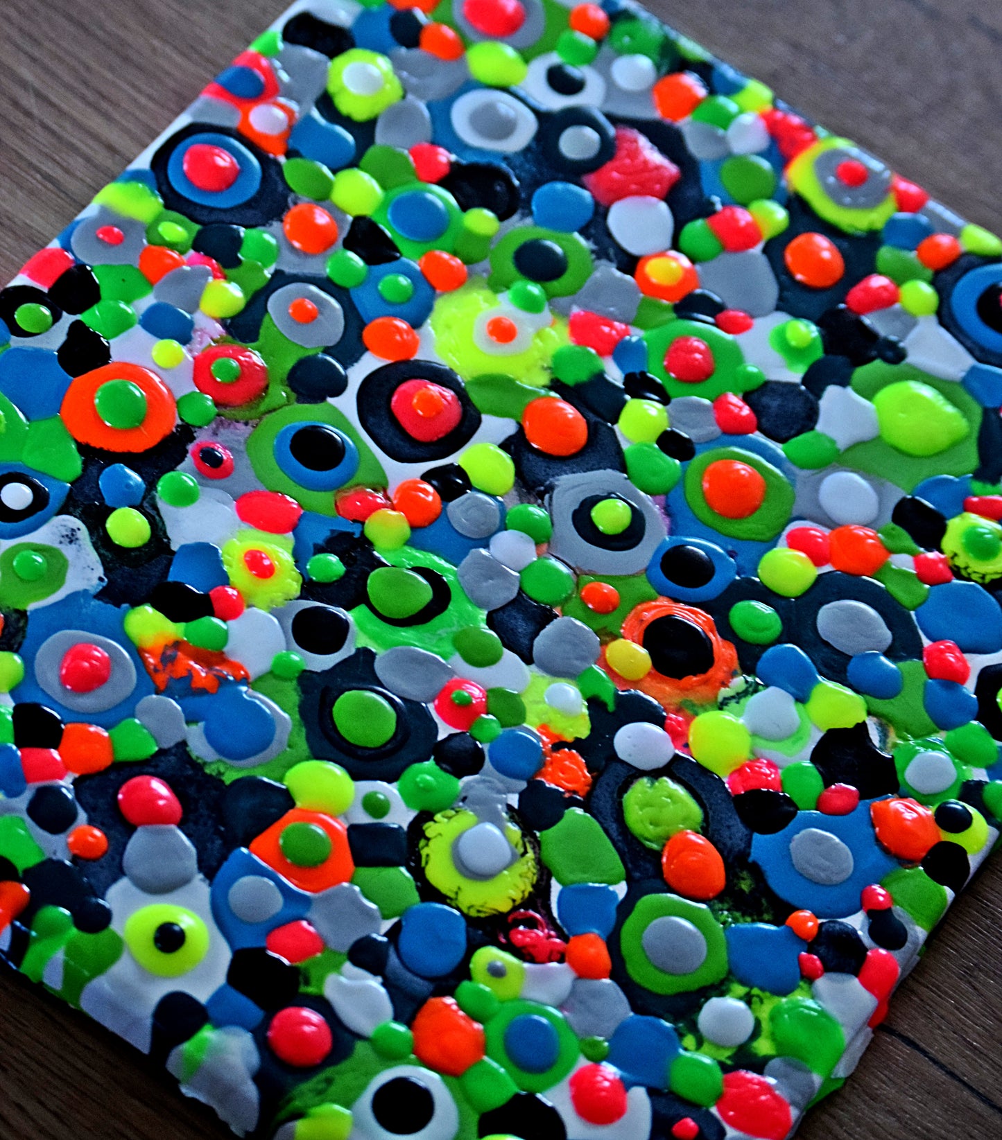 Leinwand Blob Paint Wandbild Acryl Aryclleinwand "Colourful Blob"