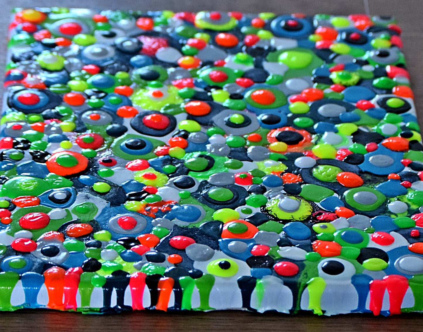 Leinwand Blob Paint Wandbild Acryl Aryclleinwand "Colourful Blob"