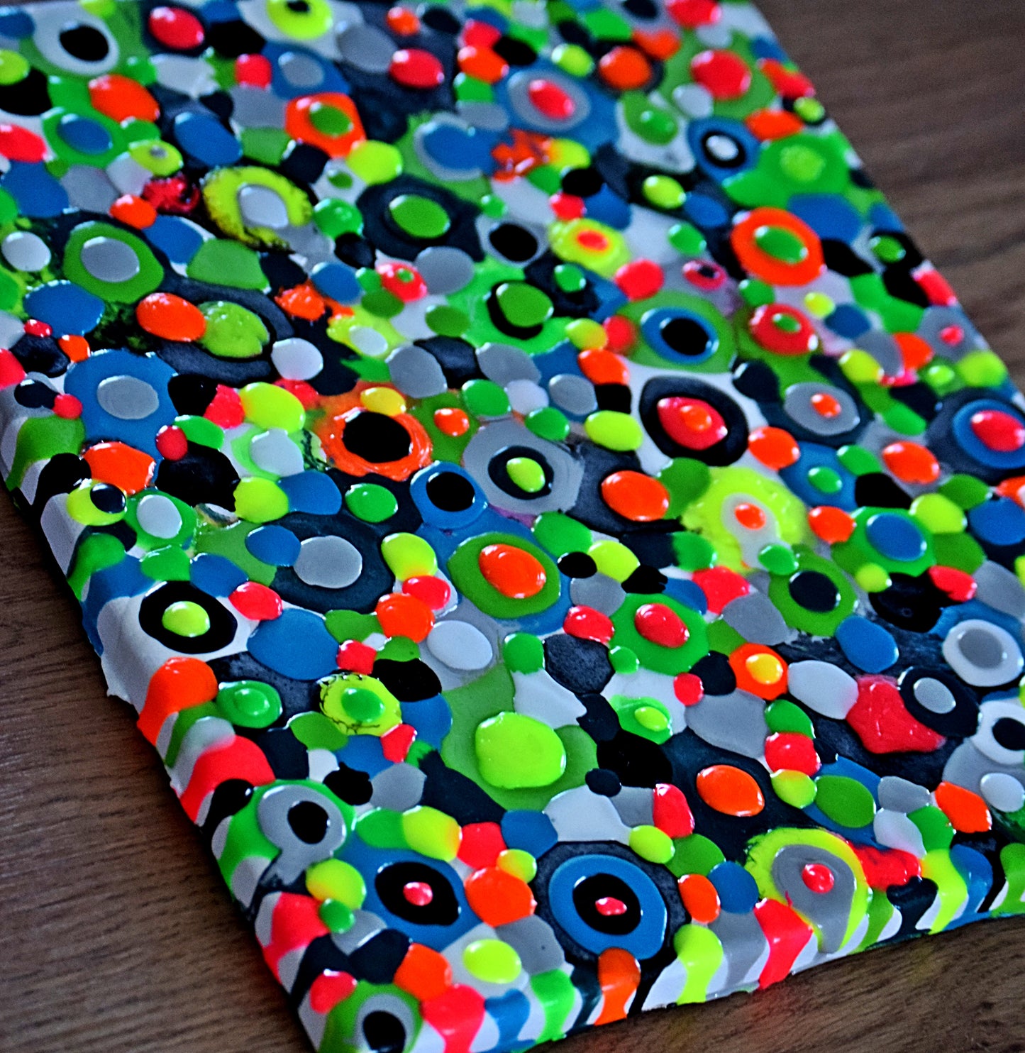 Leinwand Blob Paint Wandbild Acryl Aryclleinwand "Colourful Blob"