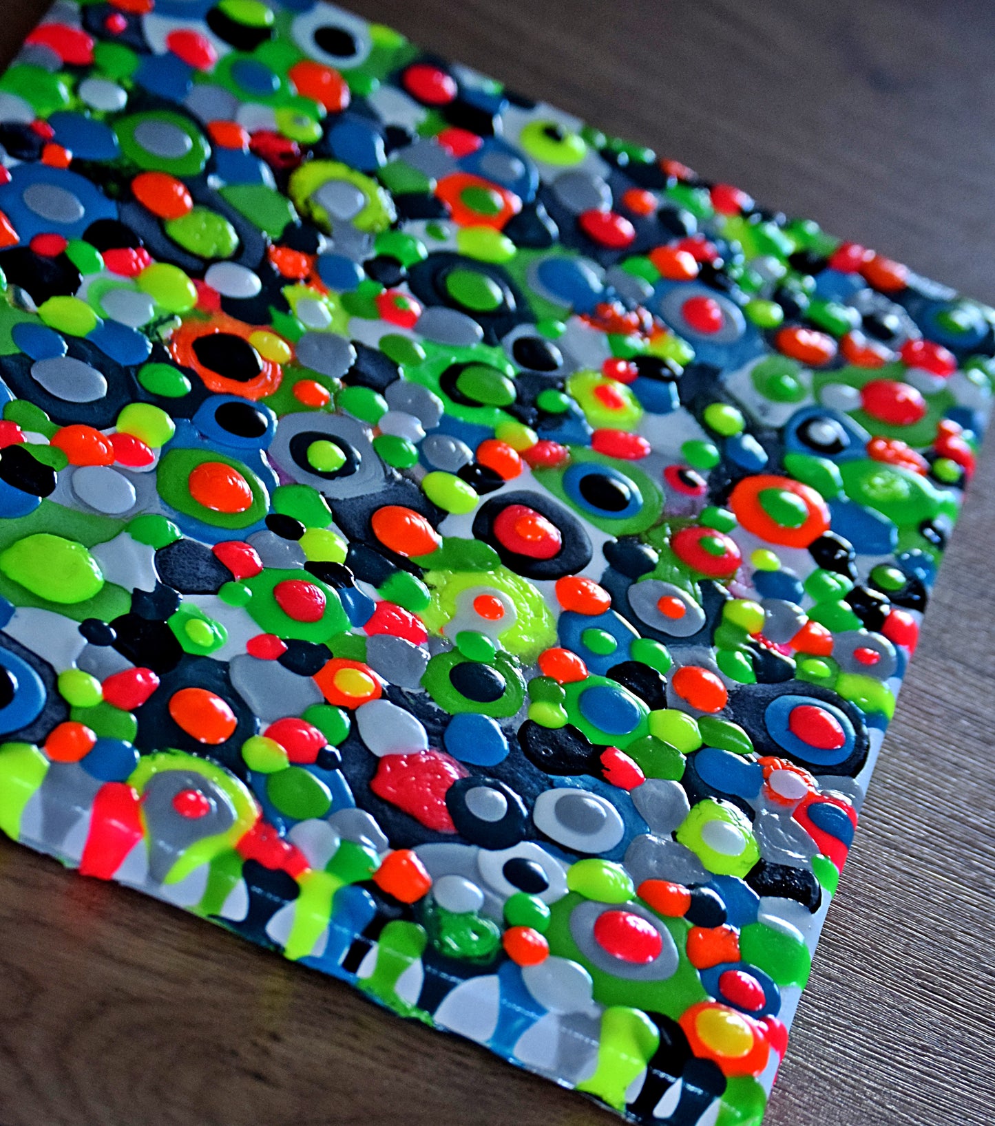 Leinwand Blob Paint Wandbild Acryl Aryclleinwand "Colourful Blob"