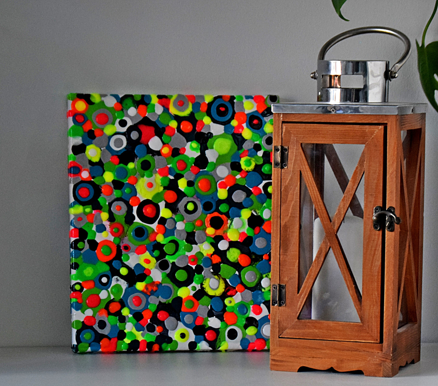 Leinwand Blob Paint Wandbild Acryl Aryclleinwand "Colourful Blob"