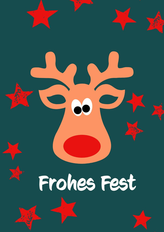 Postkarte Weihnachtskarte "Rentier"