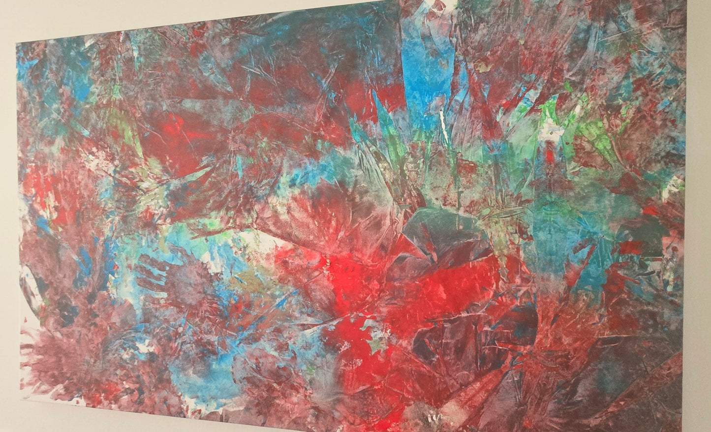 Leinwand Wandbild Acryl Aryclleinwand "love from green to blue to red"