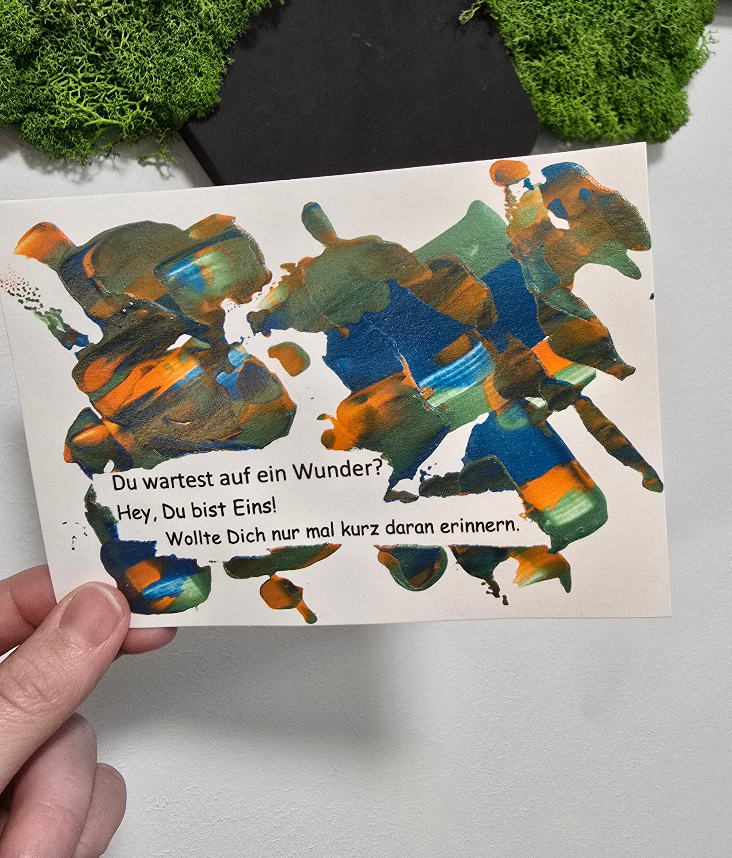 Postkarte Spruchkarte "Du wartest auf ein Wunder?"