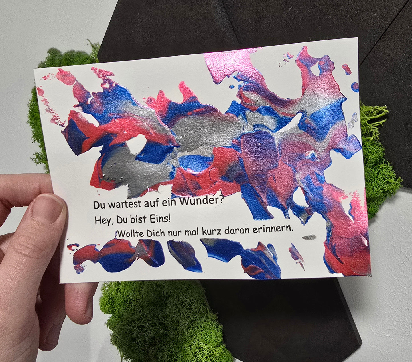 Postkarte Spruchkarte "Du wartest auf ein Wunder?"