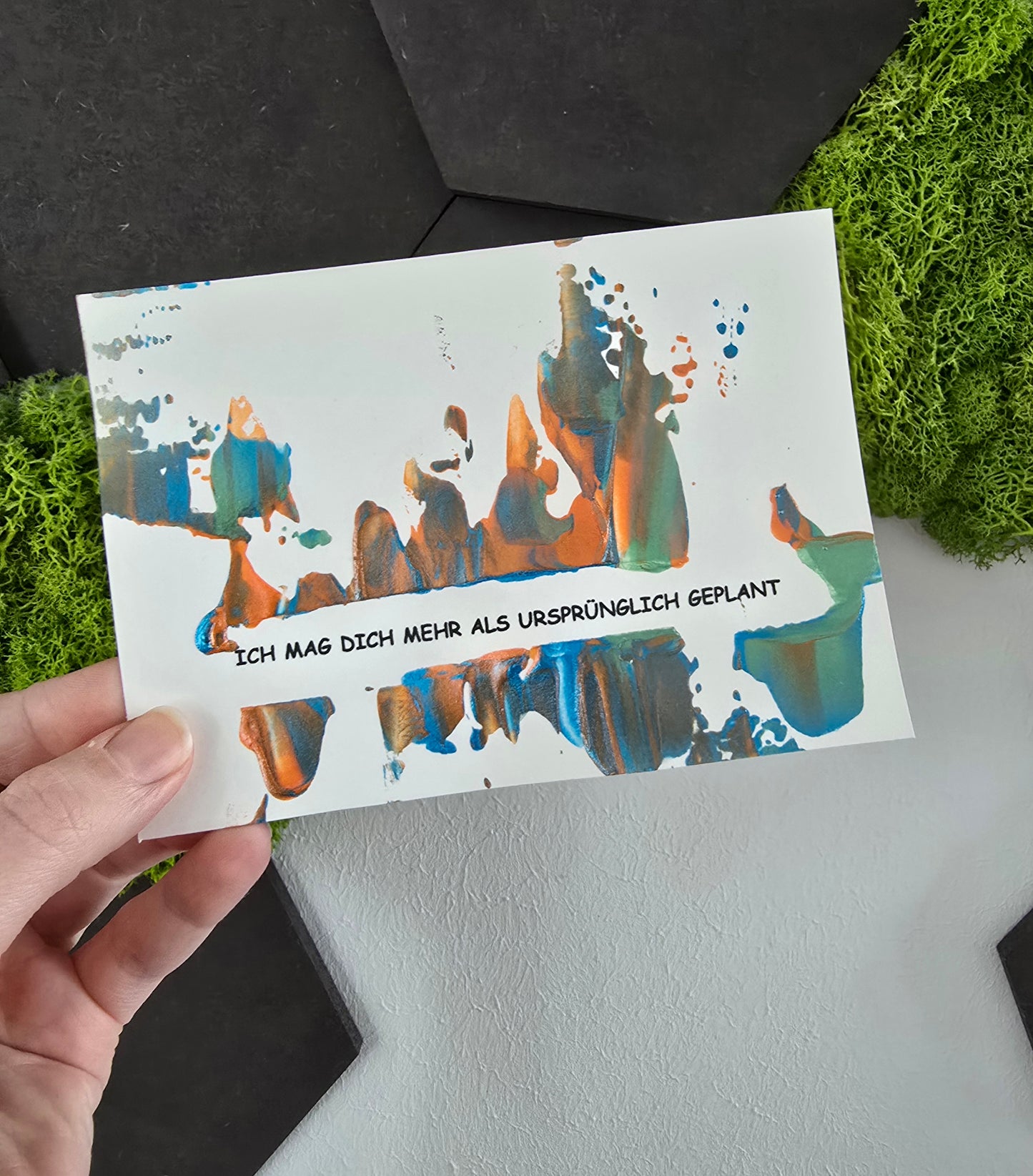 Postkarte Spruchkarte "Ich mag dich mehr als ursprünglich geplant"