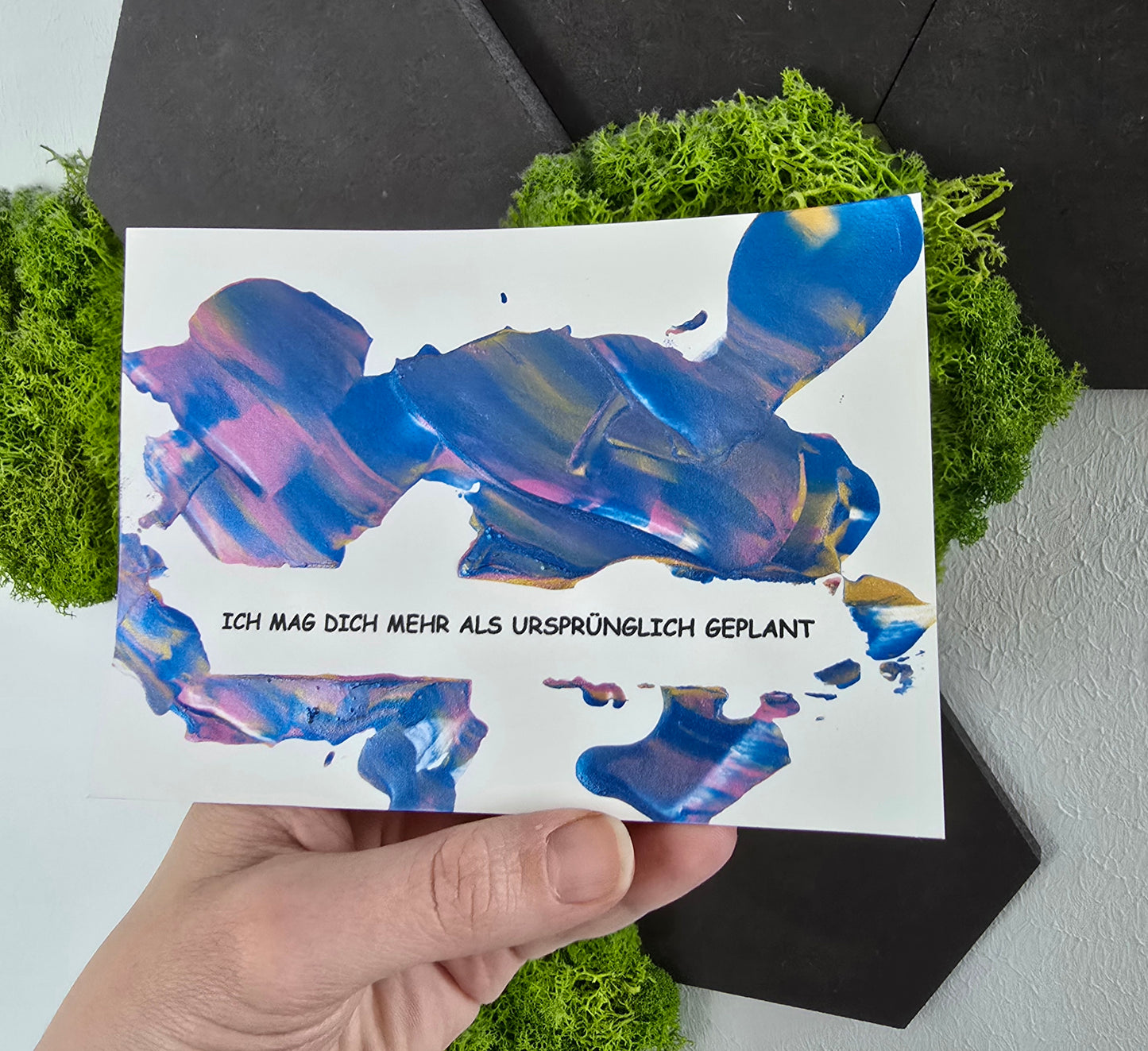 Postkarte Spruchkarte "Ich mag dich mehr als ursprünglich geplant"
