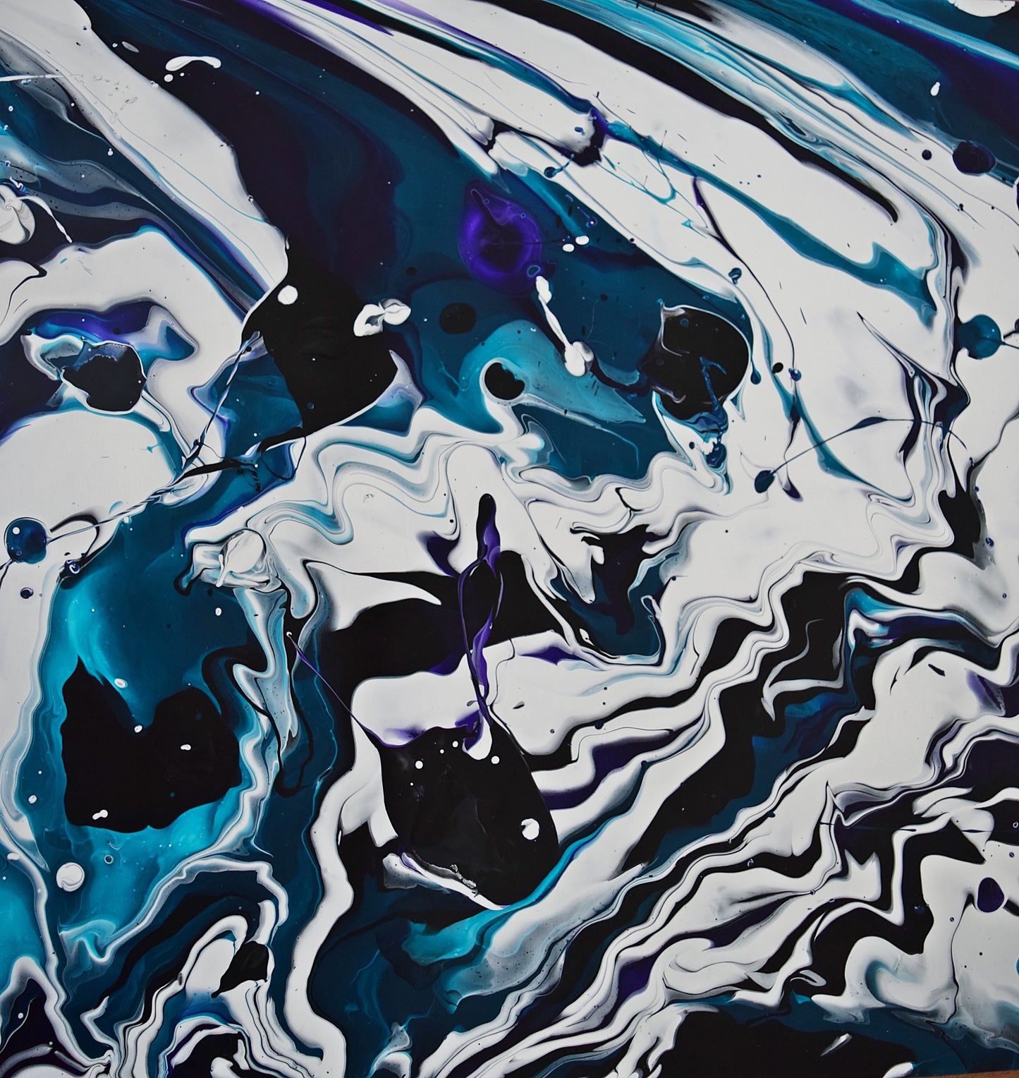 Leinwand Wandbild Acryl Arcylpouring Aryclleinwand "Ocean"