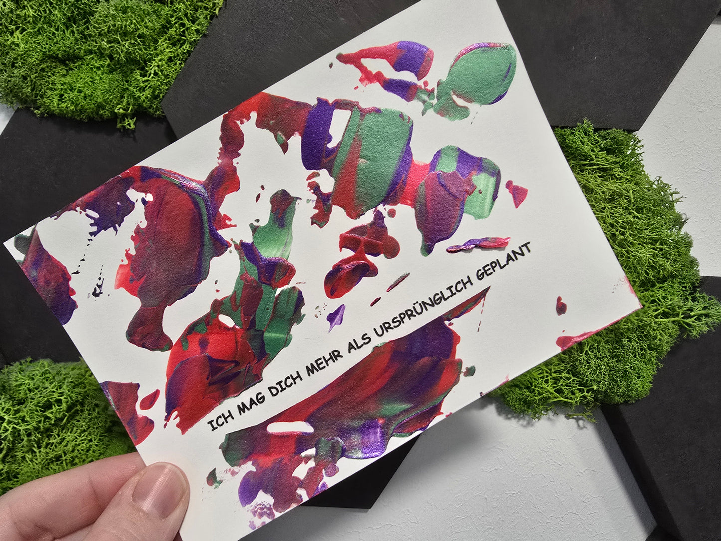 Postkarte Spruchkarte "Ich mag dich mehr als ursprünglich geplant"