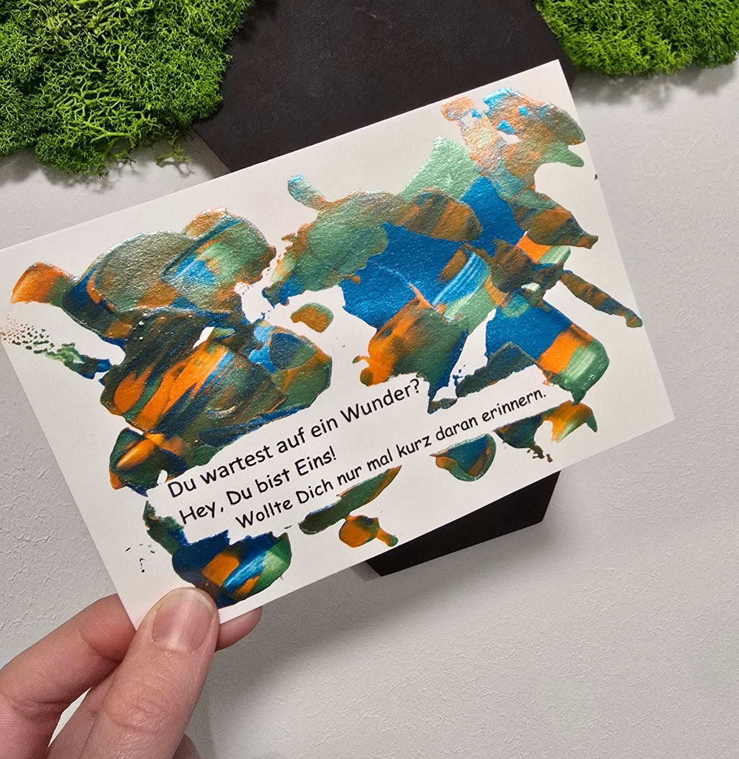 Postkarte Spruchkarte "Du wartest auf ein Wunder?"