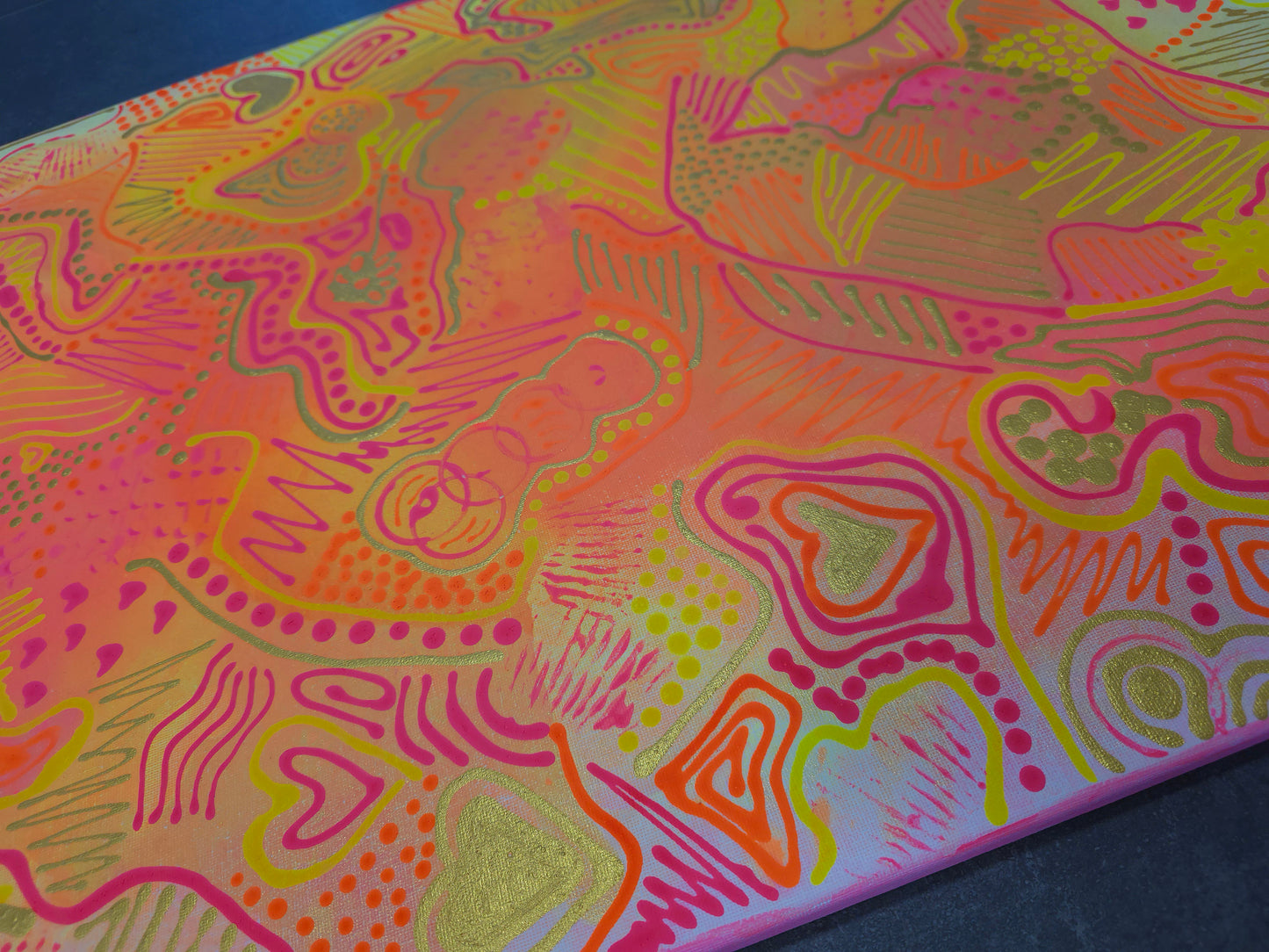 Leinwand Wandbild Acryl Aryclleinwand "Neon Wild Love"