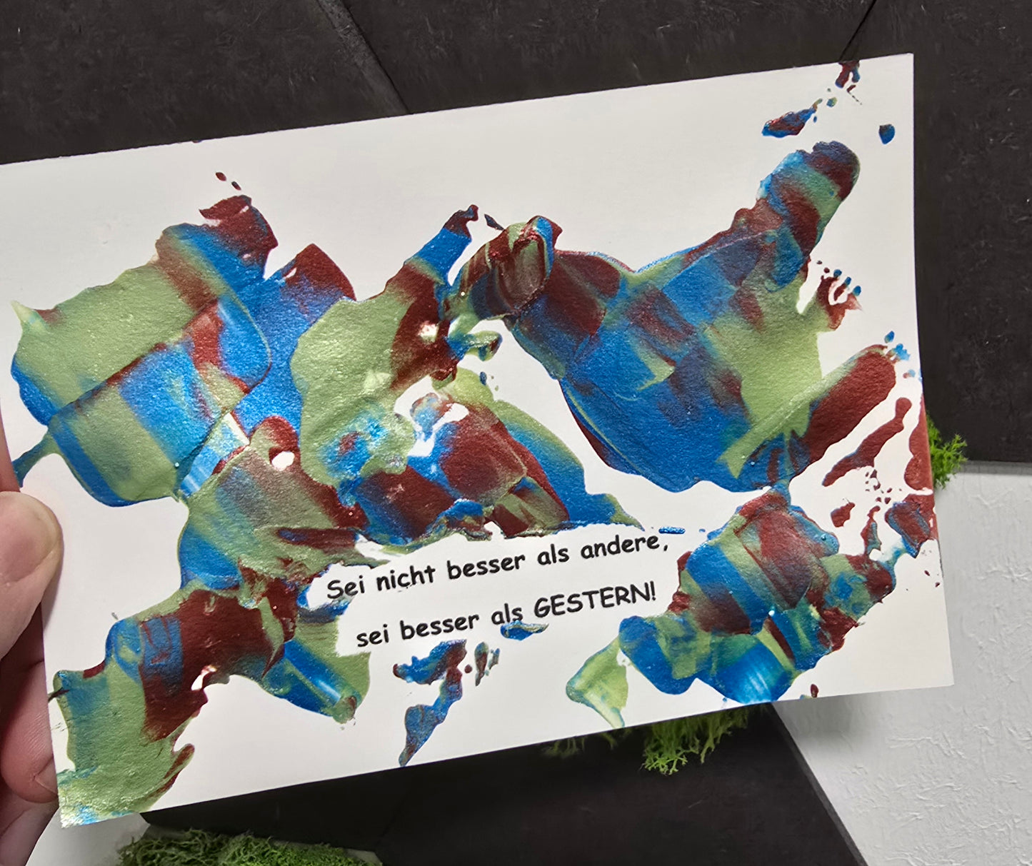 Postkarte Spruchkarte "Sei nicht besser als andere"