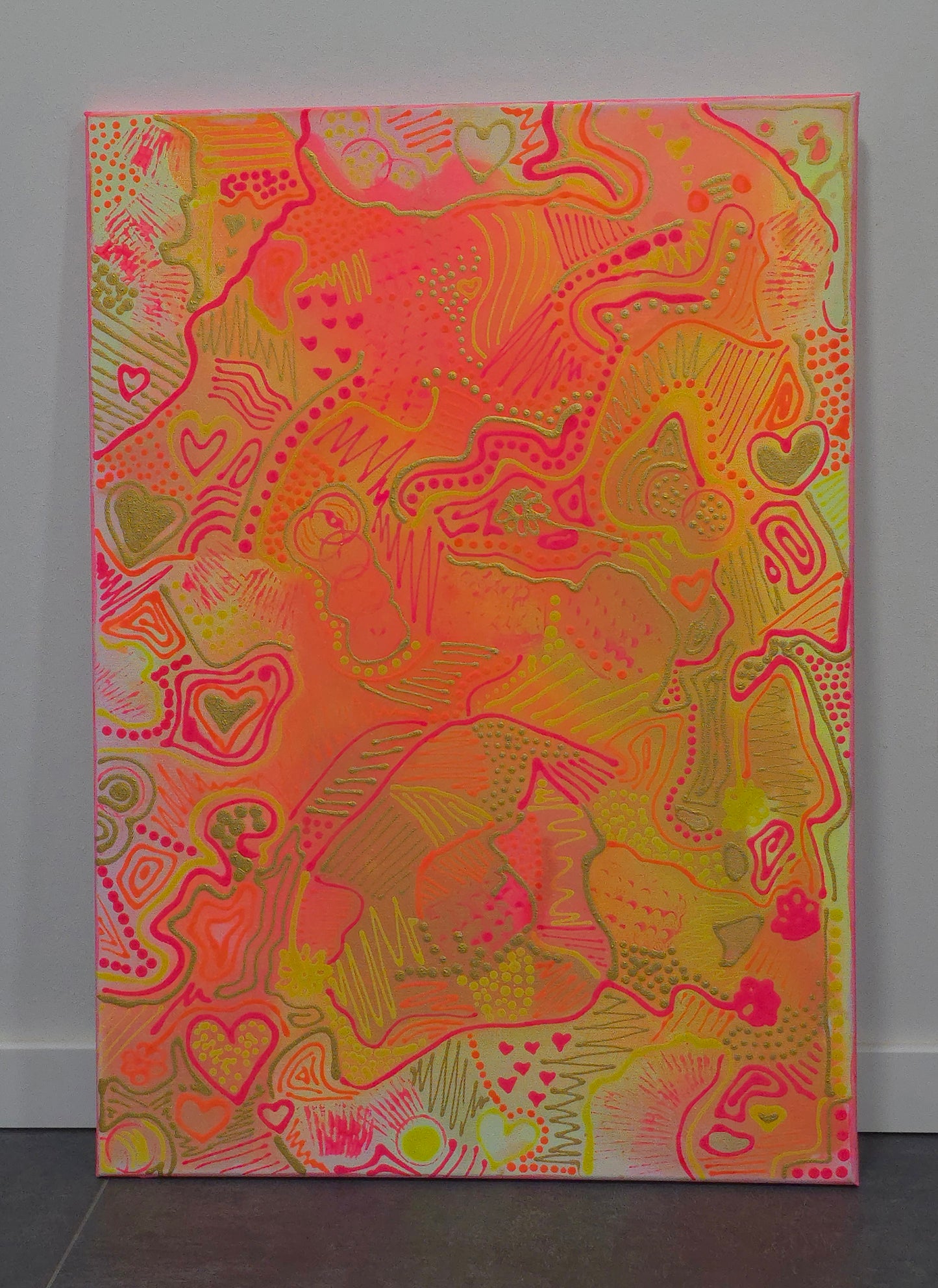 Leinwand Wandbild Acryl Aryclleinwand "Neon Wild Love"