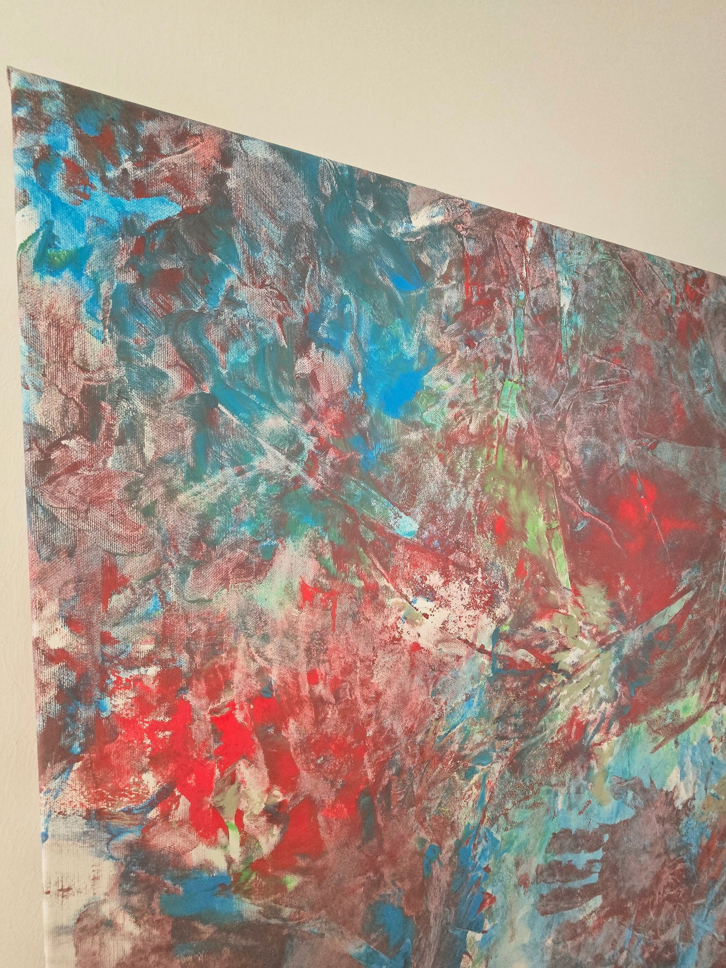 Leinwand Wandbild Acryl Aryclleinwand "love from green to blue to red"