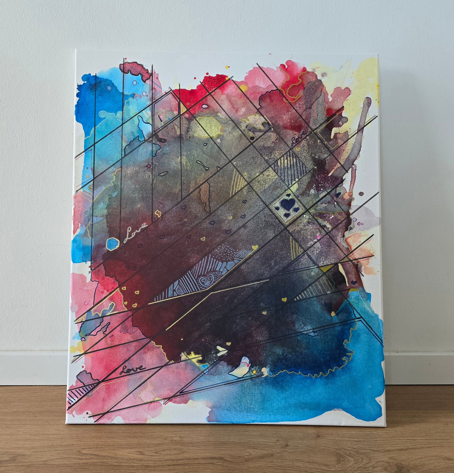 Leinwand Wandbild Acryl Aryclleinwand "Love Structure"