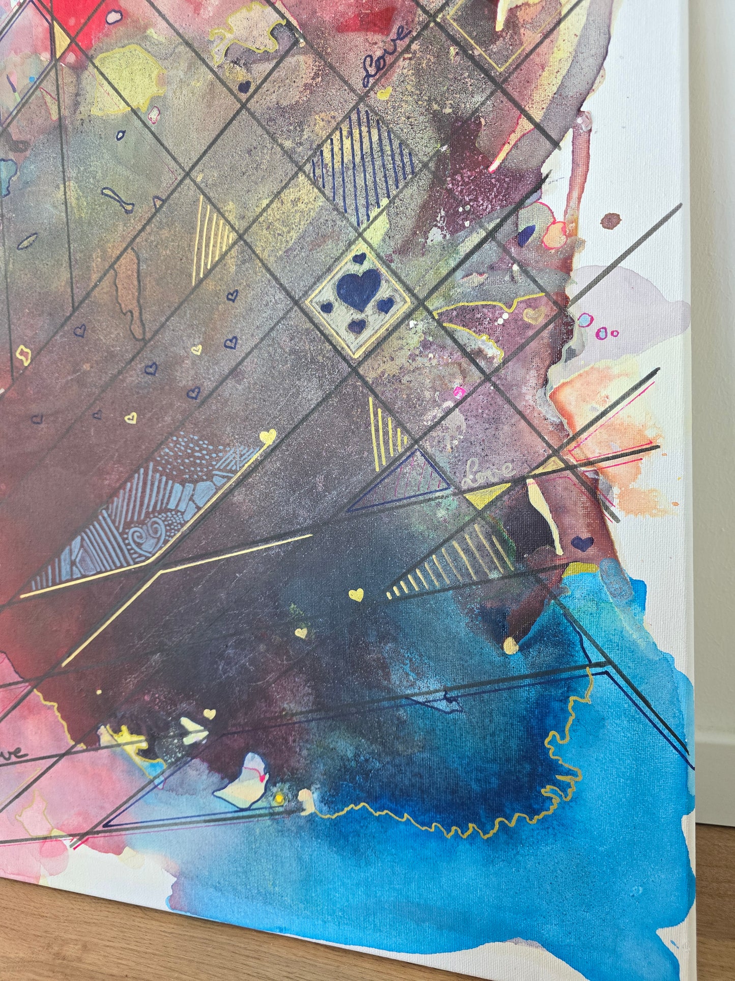 Leinwand Wandbild Acryl Aryclleinwand "Love Structure"