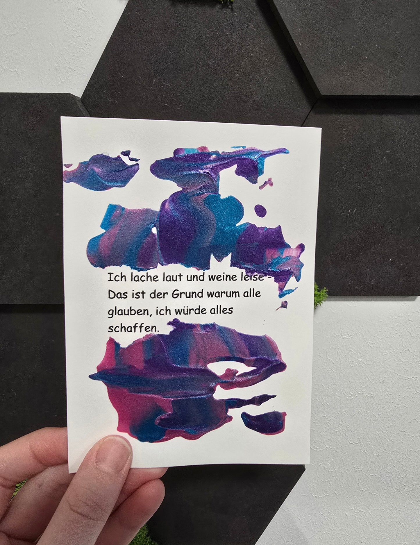 Postkarte Spruchkarte "Ich lache laut und weine leise"