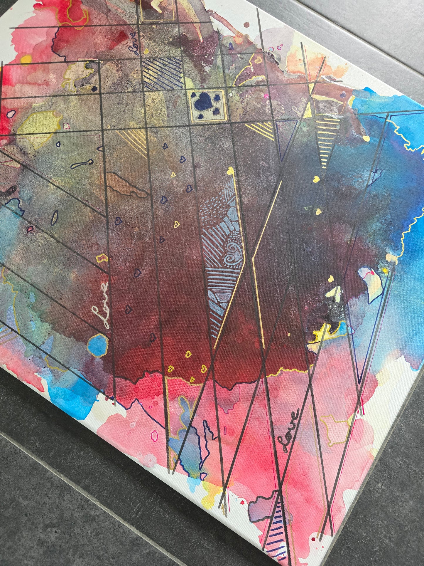 Leinwand Wandbild Acryl Aryclleinwand "Love Structure"