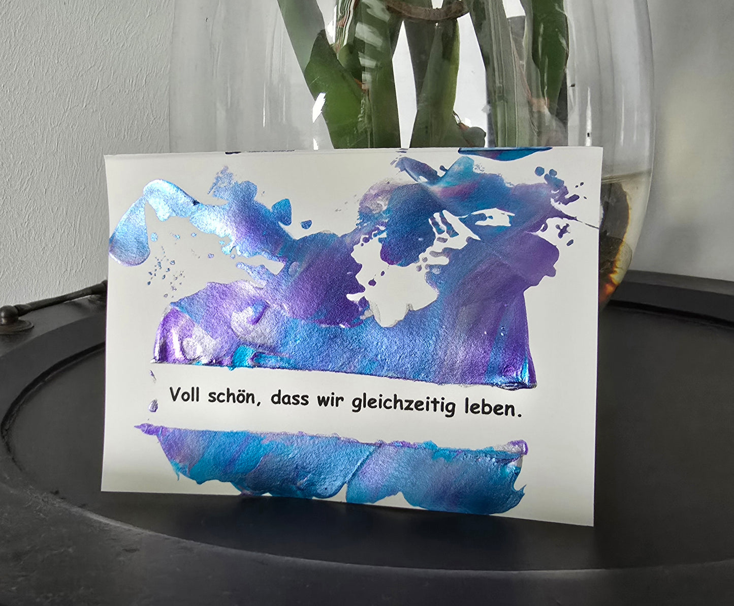Postkarte Spruchkarte "Voll schön, dass wir gleichzeitig leben"