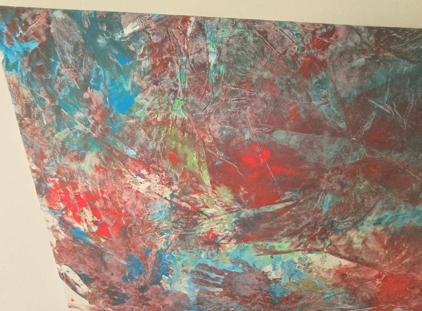 Leinwand Wandbild Acryl Aryclleinwand "love from green to blue to red"