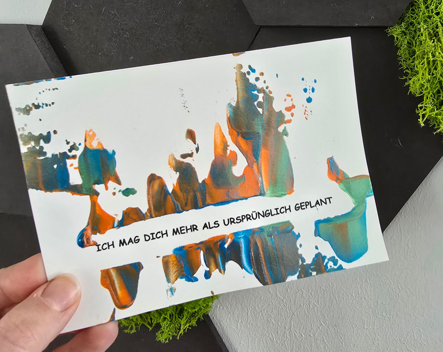 Postkarte Spruchkarte "Ich mag dich mehr als ursprünglich geplant"