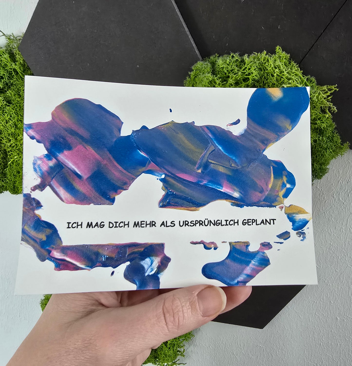 Postkarte Spruchkarte "Ich mag dich mehr als ursprünglich geplant"