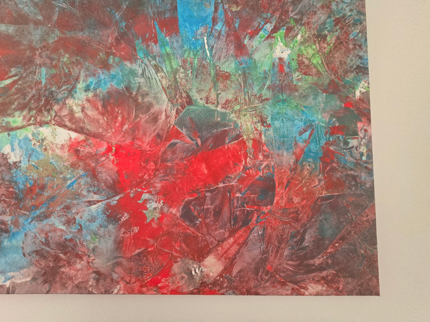 Leinwand Wandbild Acryl Aryclleinwand "love from green to blue to red"