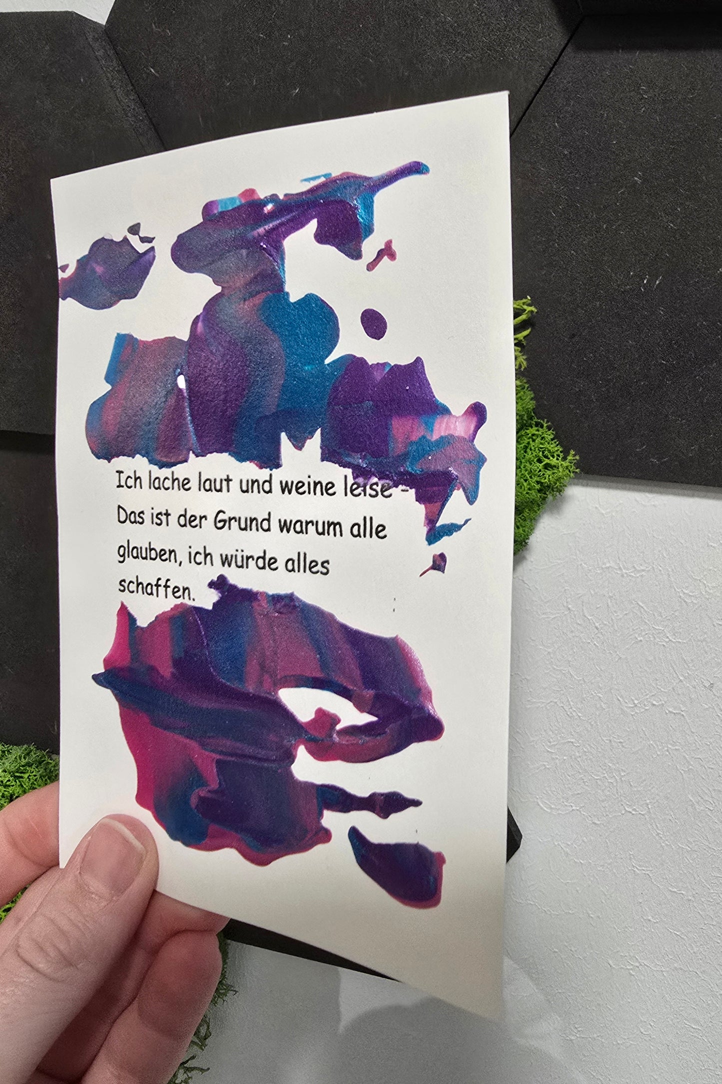 Postkarte Spruchkarte "Ich lache laut und weine leise"