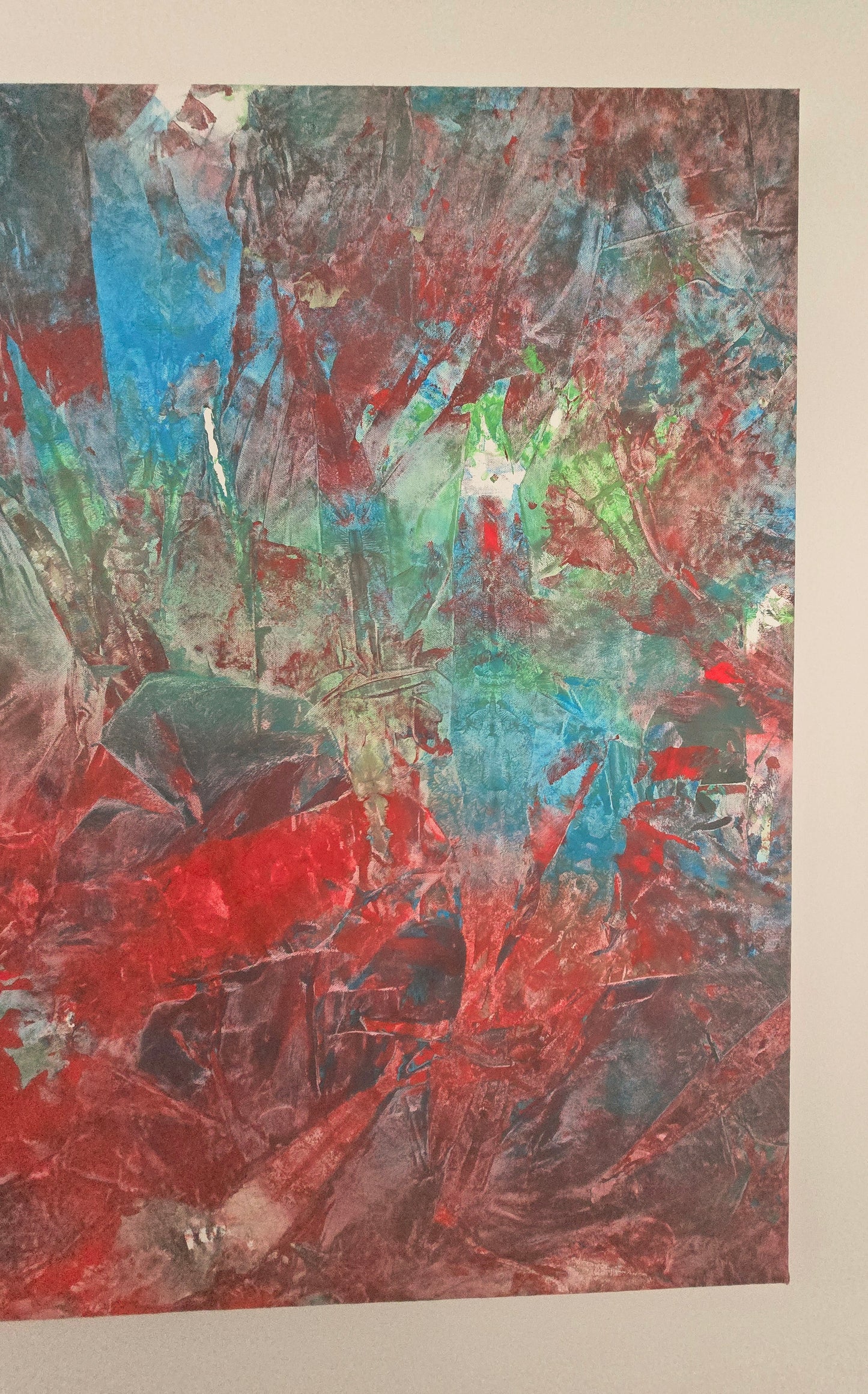 Leinwand Wandbild Acryl Aryclleinwand "love from green to blue to red"