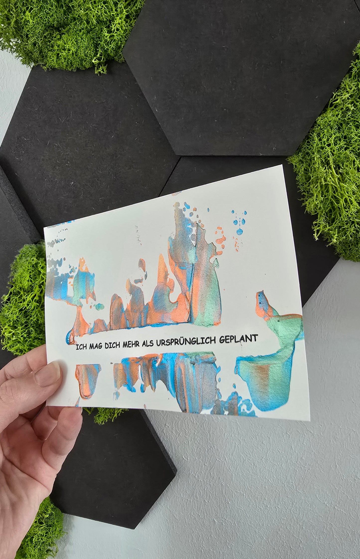 Postkarte Spruchkarte "Ich mag dich mehr als ursprünglich geplant"