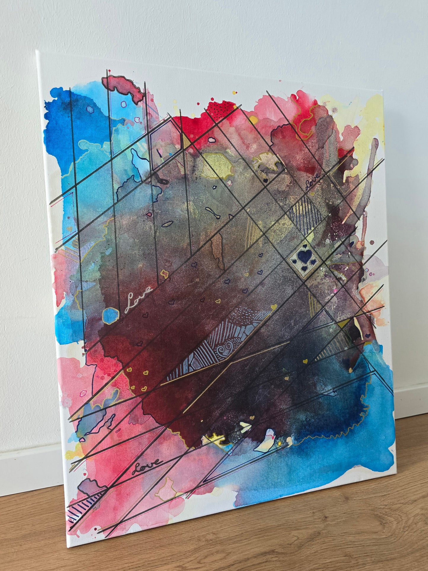 Leinwand Wandbild Acryl Aryclleinwand "Love Structure"