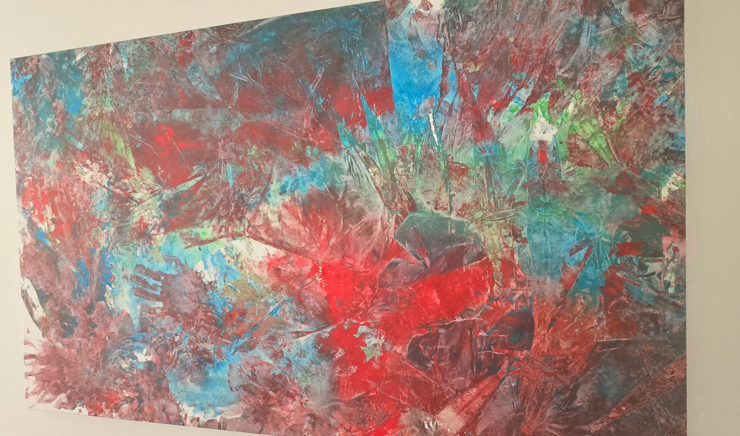 Leinwand Wandbild Acryl Aryclleinwand "love from green to blue to red"