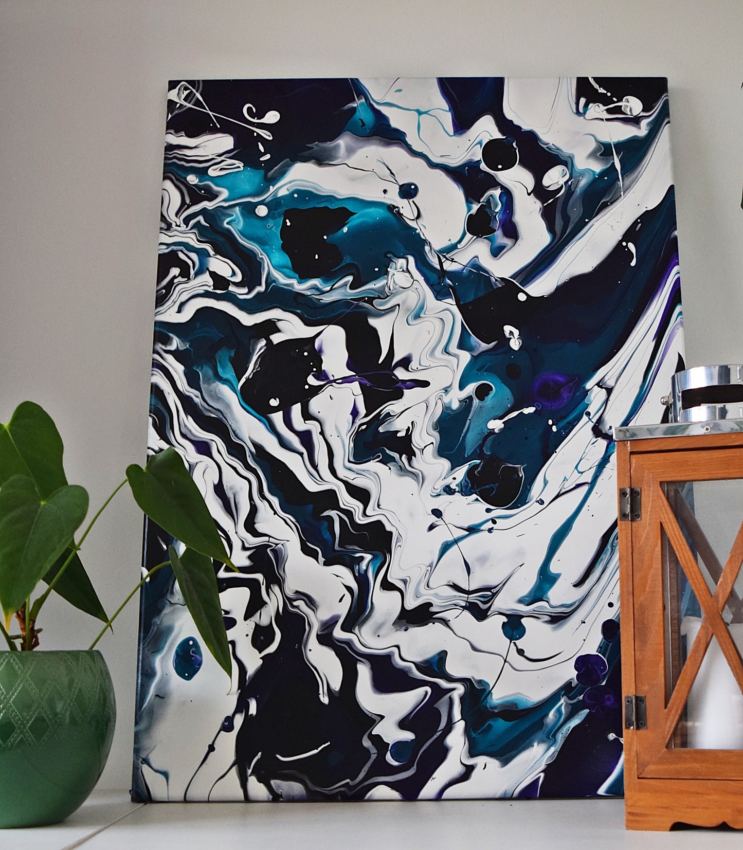 Leinwand Wandbild Acryl Arcylpouring Aryclleinwand "Ocean"