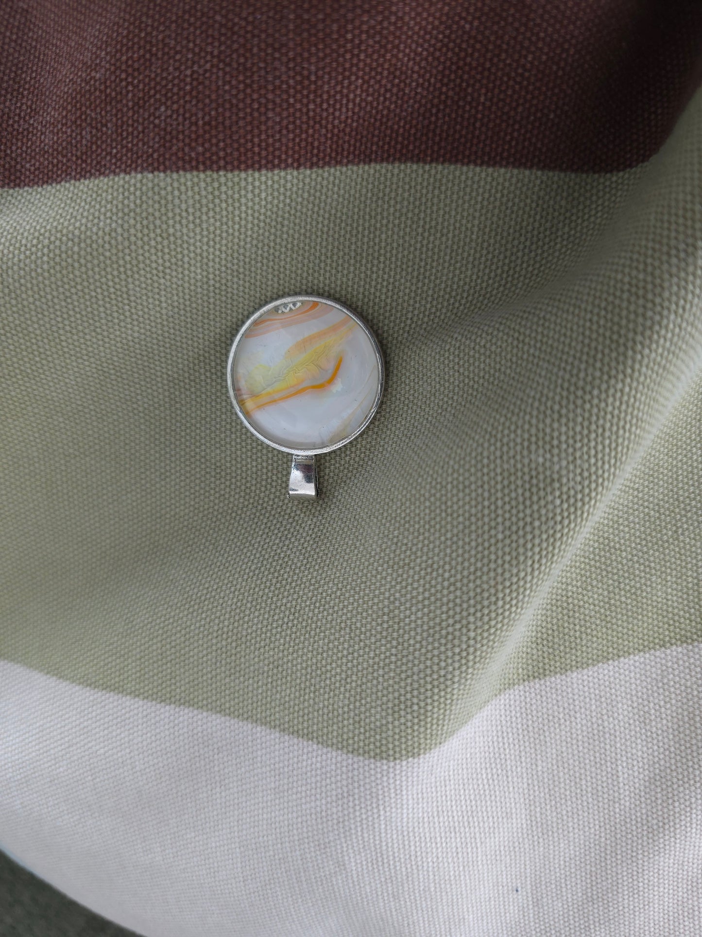 Unikat Acryl Anhänger Halskette Cabochon  Ø 25 mm