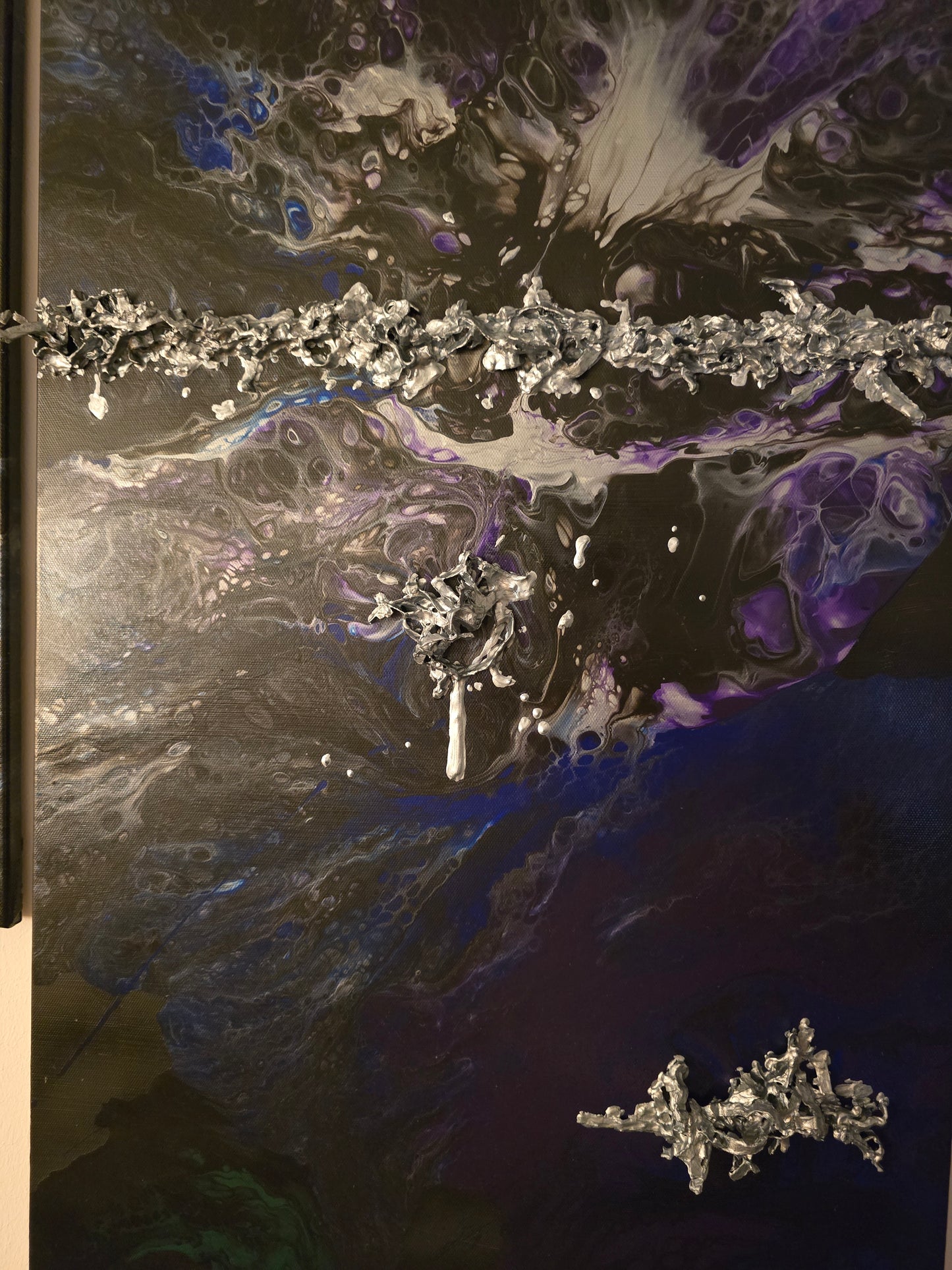 Leinwand Wandbild Acryl Arcylpouring Aryclleinwand "Galaxy" Set 5 Leinwände