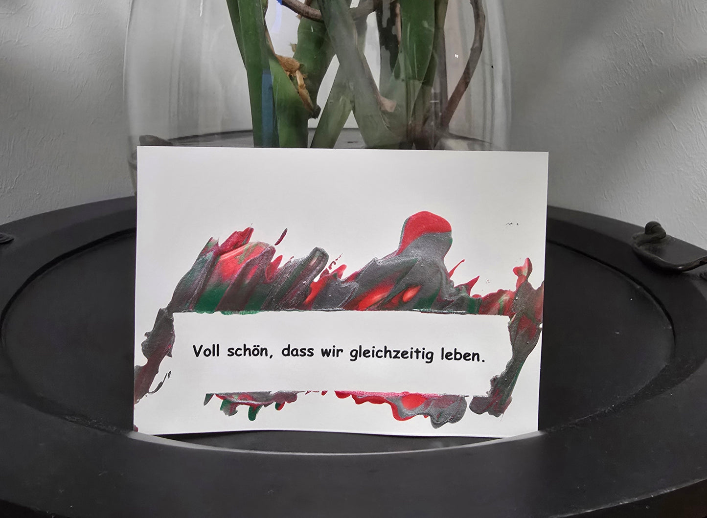 Postkarte Spruchkarte "Voll schön, dass wir gleichzeitig leben"