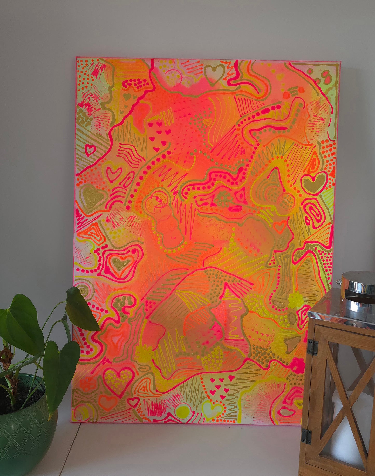 Leinwand Wandbild Acryl Aryclleinwand "Neon Wild Love"