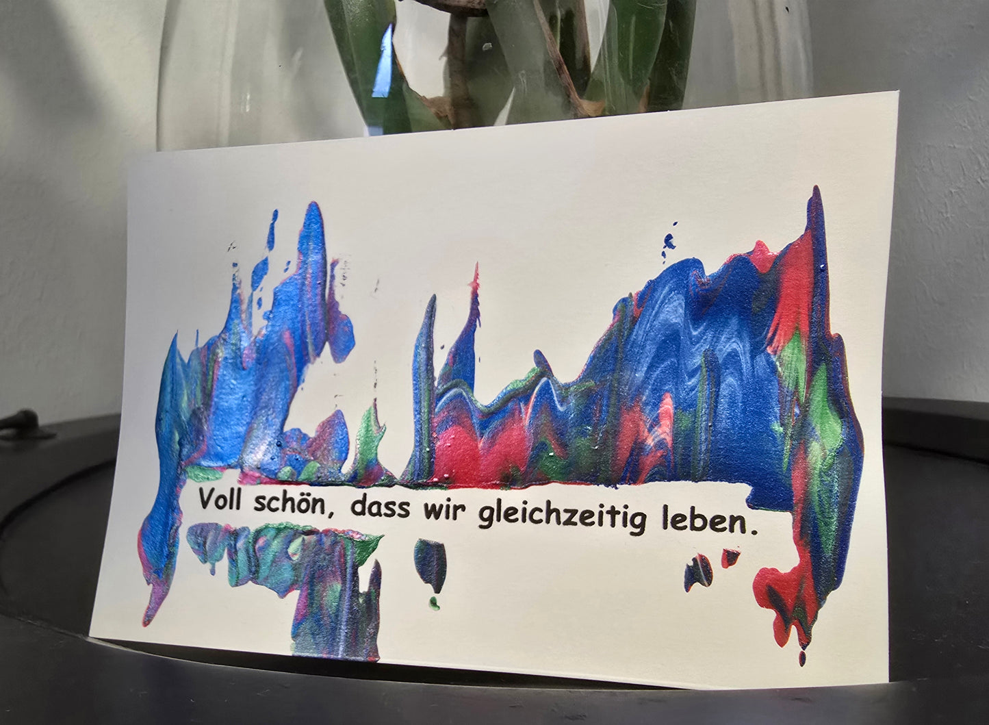 Postkarte Spruchkarte "Voll schön, dass wir gleichzeitig leben"