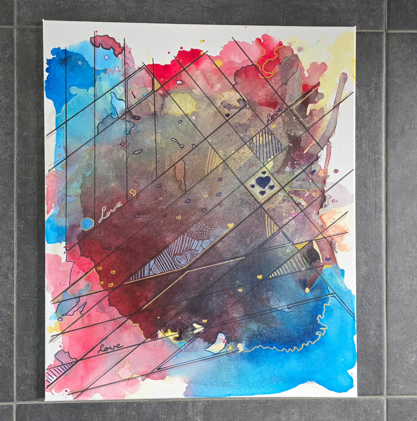 Leinwand Wandbild Acryl Aryclleinwand "Love Structure"
