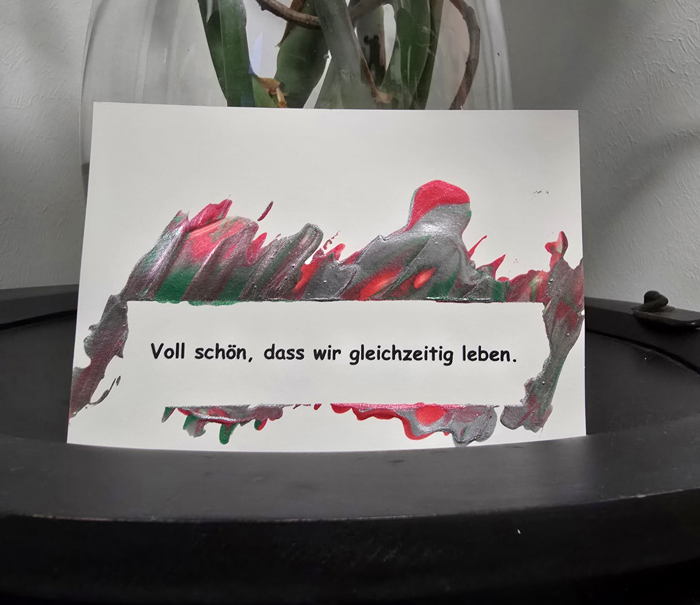 Postkarte Spruchkarte "Voll schön, dass wir gleichzeitig leben"