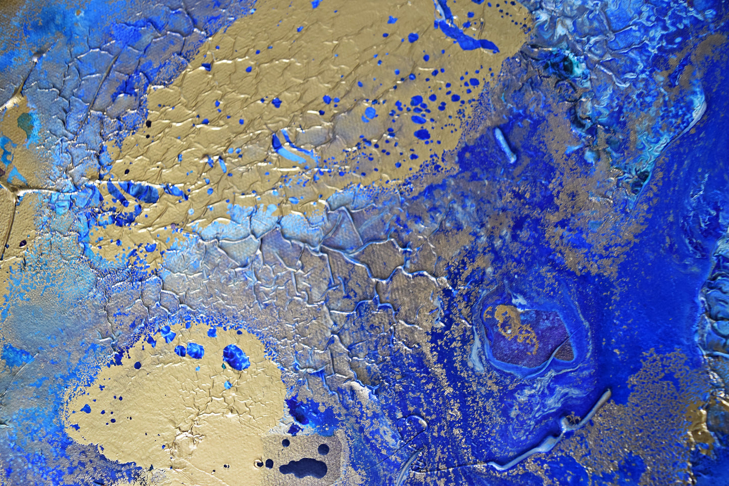 Leinwand Wandbild Acryl Aryclleinwand "Moon Night" mit Goldverzierung