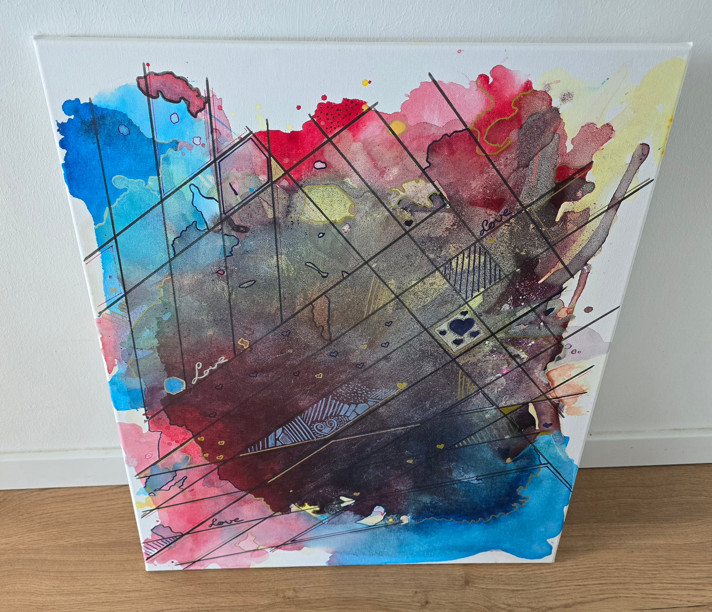 Leinwand Wandbild Acryl Aryclleinwand "Love Structure"