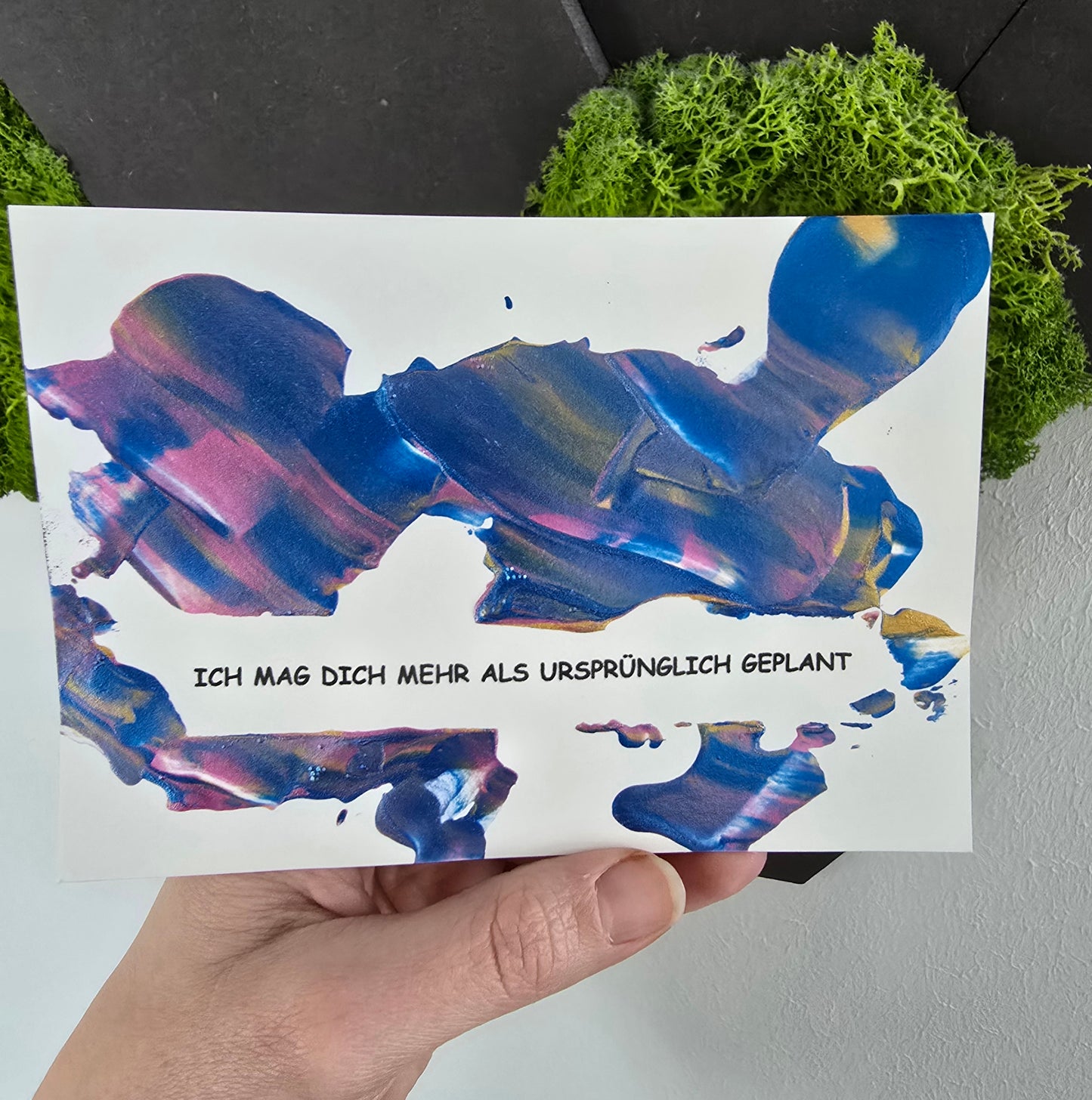Postkarte Spruchkarte "Ich mag dich mehr als ursprünglich geplant"