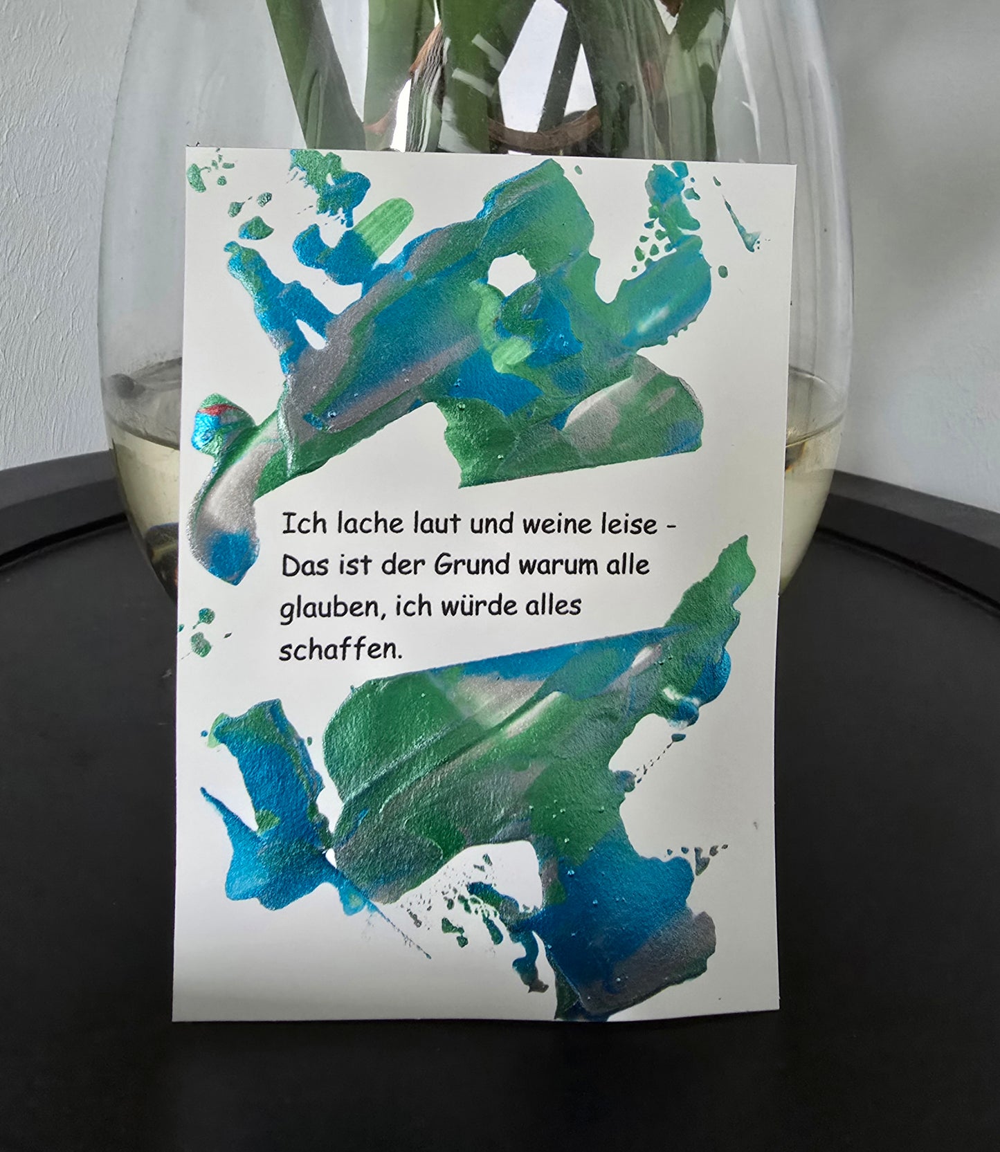 Postkarte Spruchkarte "Ich lache laut und weine leise"