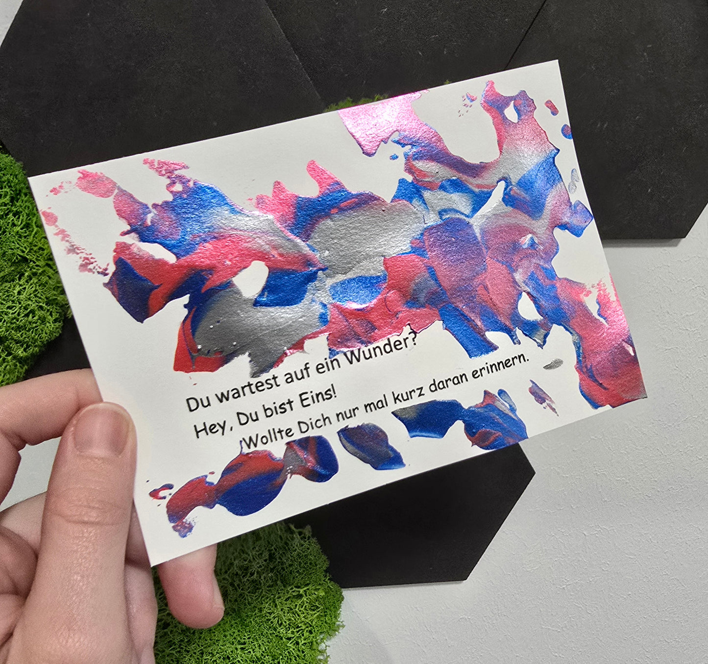 Postkarte Spruchkarte "Du wartest auf ein Wunder?"