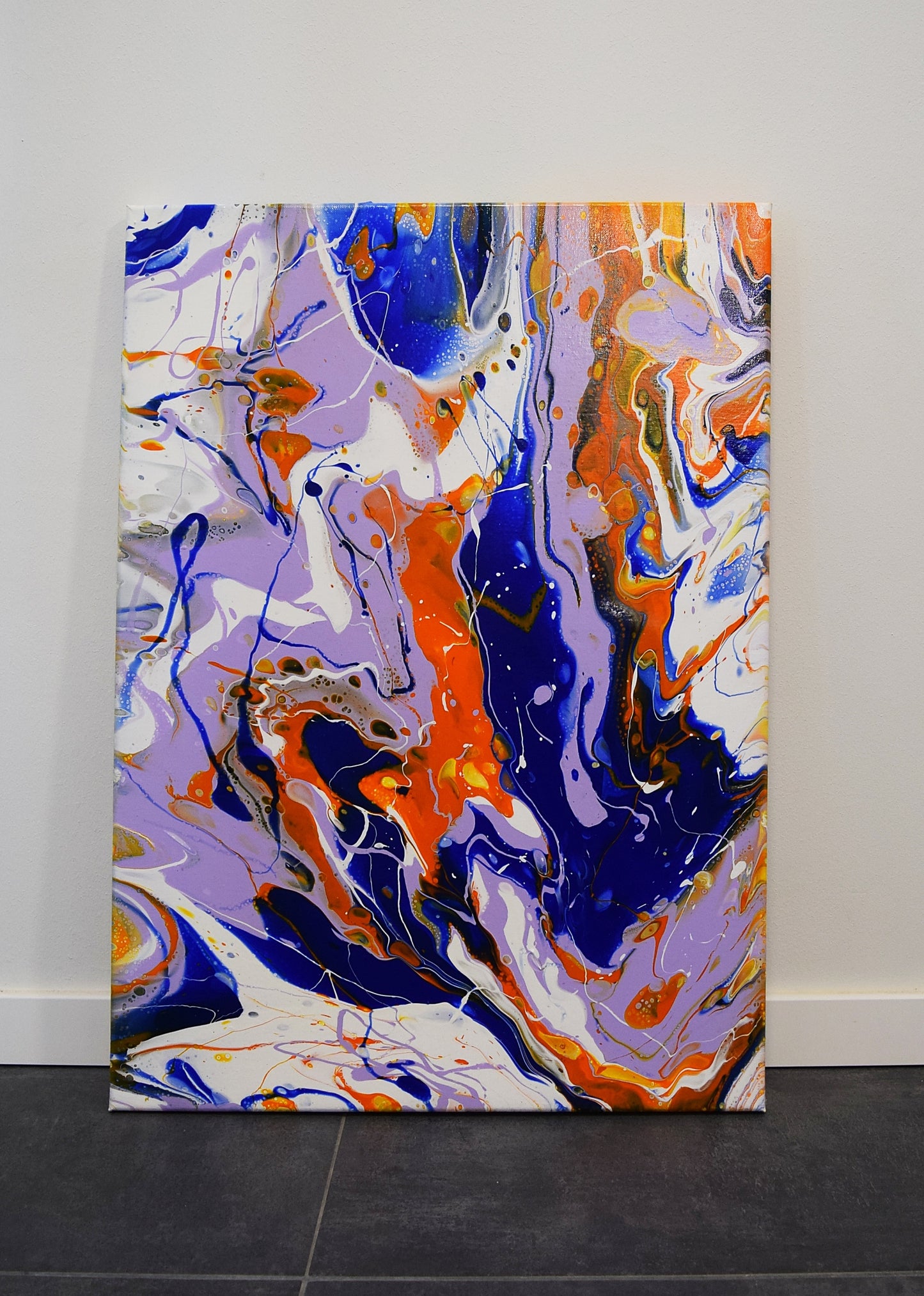 Leinwand Wandbild Acryl Arcylpouring Aryclleinwand "Magical Summer Pansies"
